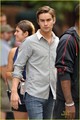 Chace Crawford and Joanna Garcia on the set of gossip girl - chace-crawford photo