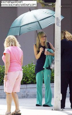 Kristen on set of  You Again (August 17)