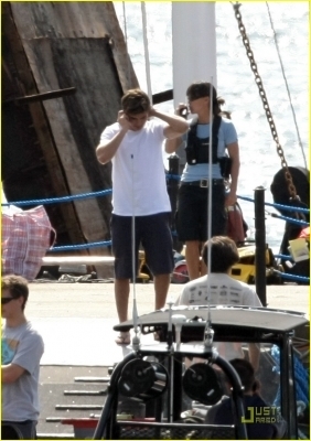 The Death & Life of Charlie St. Cloud > On the Set/Set leaving > making a phone call on the set [12-