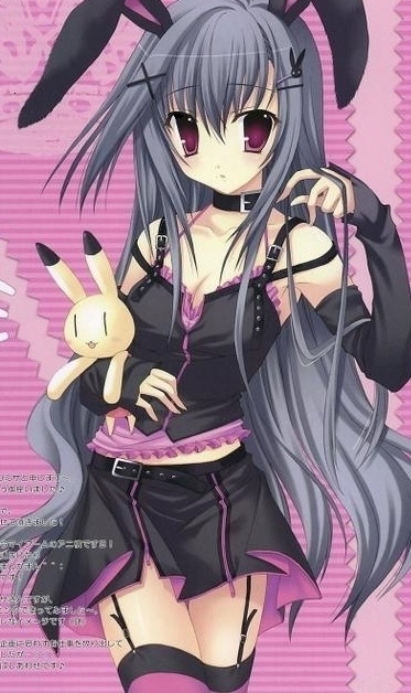 Short Hair Anime Girl. cute anime vampire girl.