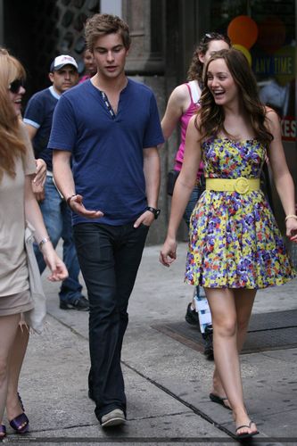 Leighton and Chace behind the set