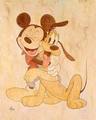Mickey and Pluto - disney photo