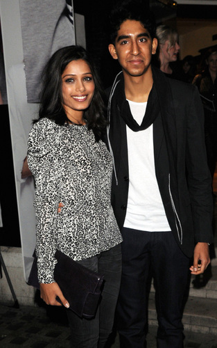 Freida with Dev Patel at a launch party in London