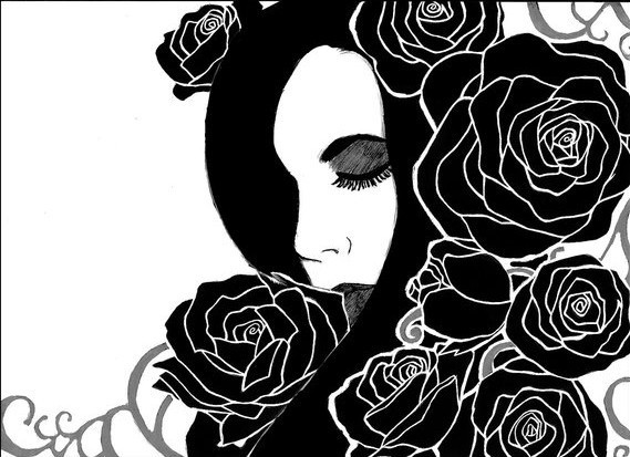 Anime Girls With Roses. Girl and Roses