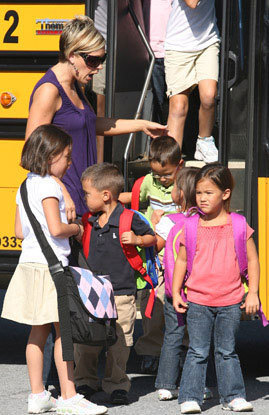 Kate Gosselin Wednesday, as she picked up her kids from school