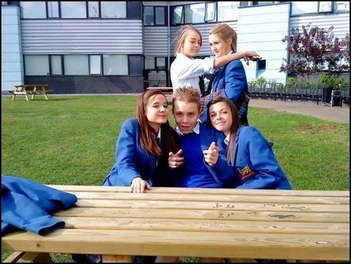 Maddie at school with her mates