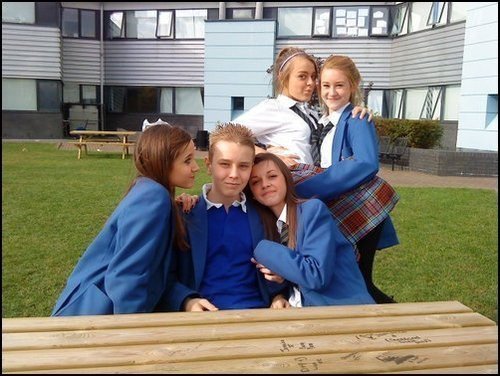 Maddie at school with mates