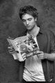 Rob reading some magazine :) - robert-pattinson photo