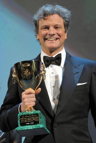  Colin Firth receiving award at 66th Venice Film Festival