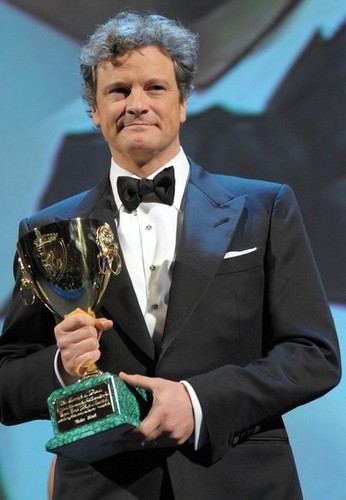  Colin Firth receiving award at 66th Venice Film Festival