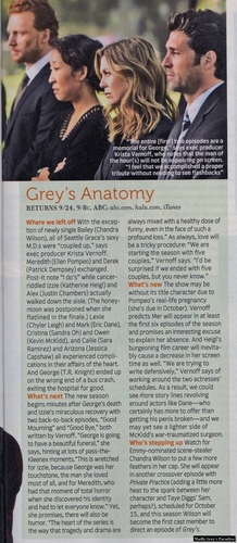  Grey's Anatomy- Season 6 *Spoilers* magazine scan