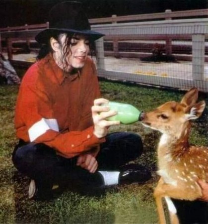  Michael Jackson Feeding a deer (so cute!)