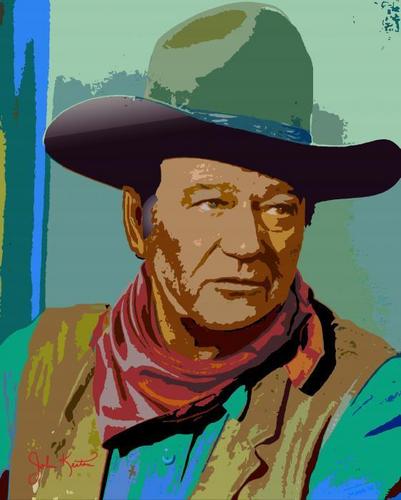  John Wayne,Colourised
