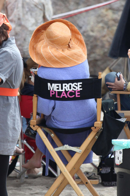 Katie on Set "Melrose Place"
