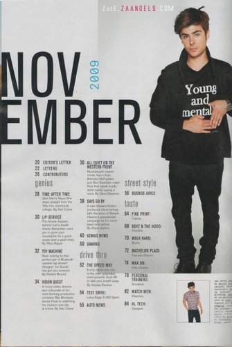  November issue of Nylon Guys magazine at ZacE