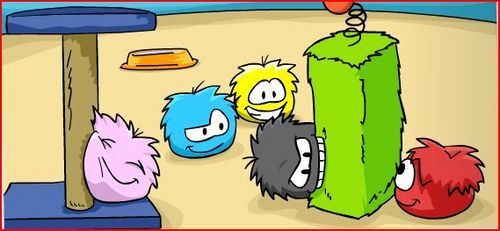 What was the first puffle seen in Club Penguin?