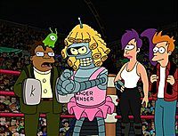  When Bender is an ultimate robot wrestler, who doesn't he fight?