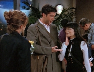  who is Ross introducing Rachel to in this scene?