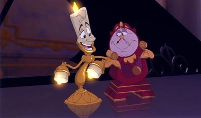 Who came up with the idea for living objects with personalities in "Beauty and the Beast"?