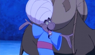 FROM 'ALADDIN': In the opening sequence, what is the final sung line of the peddler's "Arabian Nights" song?