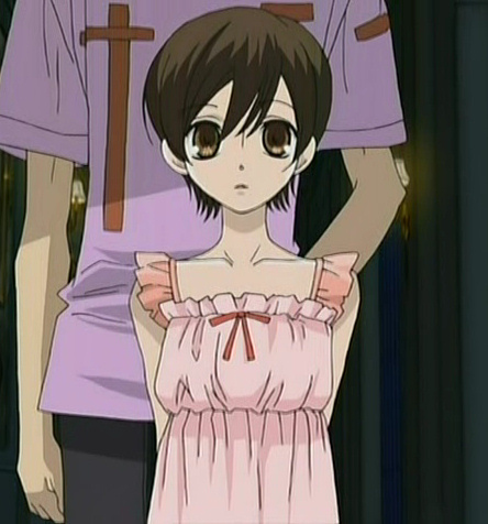 In the Manga, when the Twins put the photo of Haruhi on their website, who's body did they put her head on?