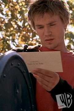  What did Lucas write on the letter which he'd sent to Brooke?