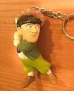  Which of the Three Stooges is on this keychain?
