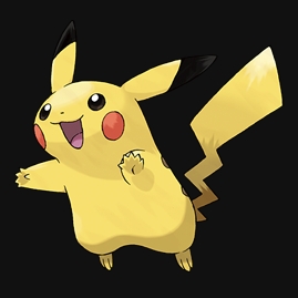  What is now the distinctive shape at the tip of a female Pikachu's tail? (Below: Male Pikachu)