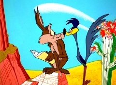  NAME THE SHORT: Cartoon rivals Wile E. Coyote and Roadrunner make their movie debut together.