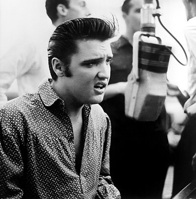 Elvis is seen recording here,But which year is it?