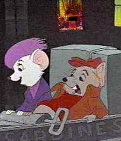 THE RESCUERS : Bianca: Doesn't he fly beautifully? And wewe wanted to take the _____, wewe fraidy cat.