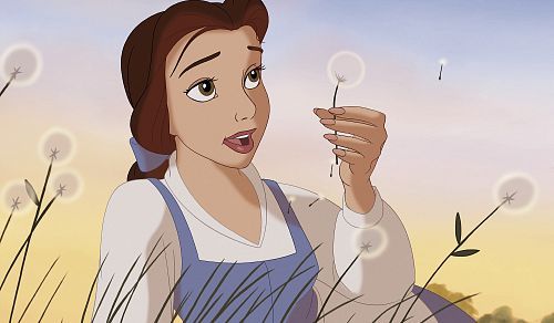 THE BEAUTY AND THE BEAST : "Well, Du should learn to control your temper. Now, hold still. This might sting a little. " Belle talking to ?