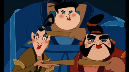  What are the names of the three soldiers who befriend Mulan and help her save the empire?