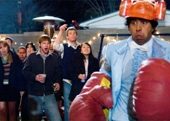  BEERFEST: The guy Barry was boxing in this scene was wearing a wedding dress. Who was it?