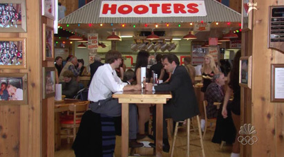  What was the name of the waitress at Hooters?