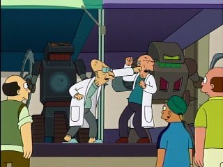  What is the name of Professor Farnsworth's killbot stand at Roboticon 3003 (aka The World's Largest Robot Trade Show)?
