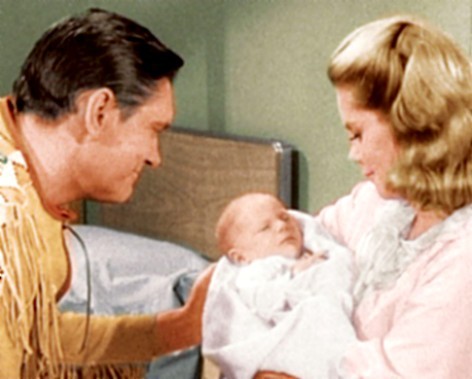  At the time that Tabatha was born in Bewitched, Elizabeth Montgomery had a baby in real-life.Her own baby played Tabatha in the first few episodes. True of false?