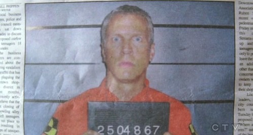  When Mark Chase is arrested in 'Dummy,' what does the headline in the paper read?