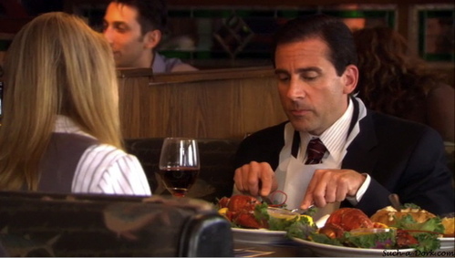  What restaurant do Michael and acebo go to for lunch in 'Business Ethics'?