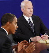 Who was the moderator of the third Presidential debate (10-15-08)?