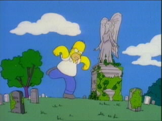  Homer thought that this was his mother's grave. Whose is it really?