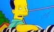  In the episode "Homer´s Phobia" Jhon (the gay guy) made up an excuse to don´t meet Mr. Smithers(who is his boyfriend) but to meet the Simpsons. What is that excuse?
