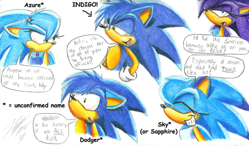  What are the names of Sonic and Cyan's children??
