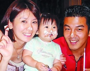  Alyssa Chia (Jia Jingwen), daughter and husband Sun Zhihao. [File Photo]