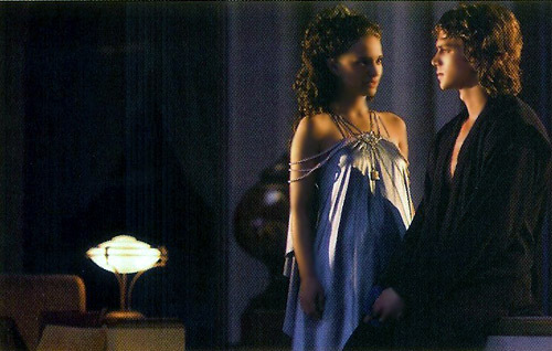 After she has found him Padmé asks Anakin what is he doing up in the middle of the night