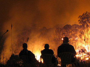  Firemen trying to control the Victorian bushfires this weekend
