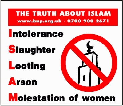  British National Party "Campaign Against Islam" poster, Oct 2001