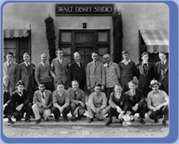  Walt (bottom row, right) and his staff at the Hyperion studio.