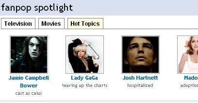 An example of the "Fanpop spotlight" appearing on the site's top page.