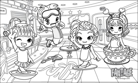 Simple Fantage Coloring Pages with simple drawing